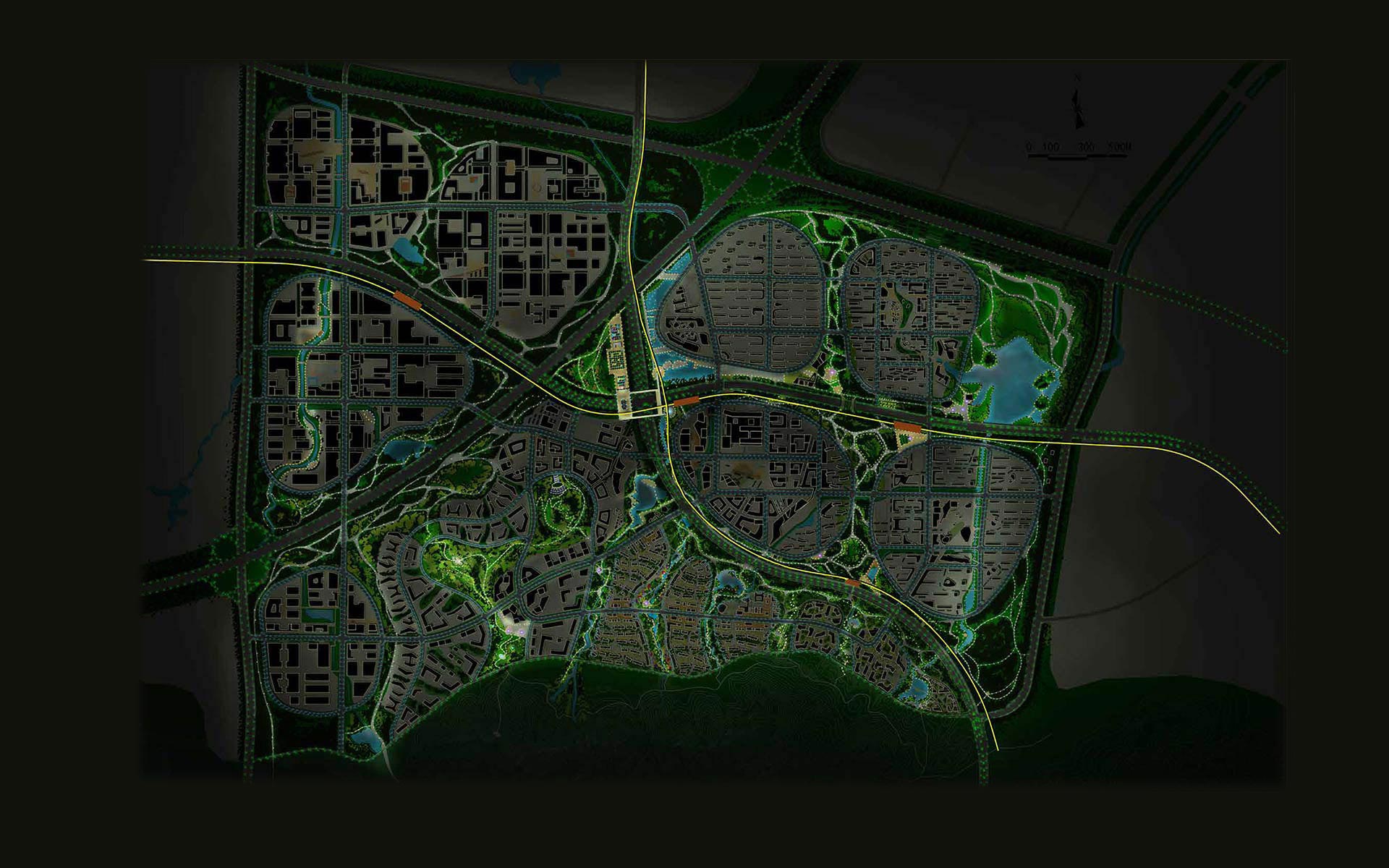 OBERMEYER - Qingdao Eco Landscape masterplan night