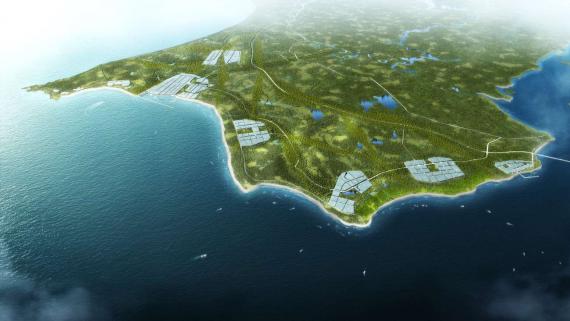 OBERMEYER Hainan Wenchang Mulan Bay Urban Design Aerial