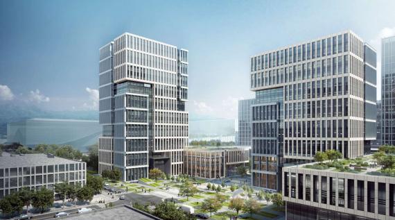 OBERMEYER Wuhan Optics Valley Technology Building Design Half Aerial